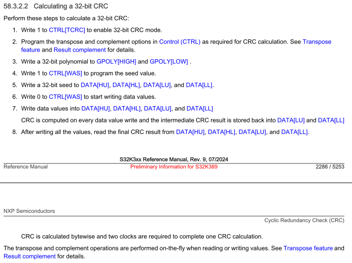 Solved: S32K324 board hardware CRC engine and DMA configuration - NXP ...