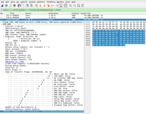 audio device responds with sample rate range