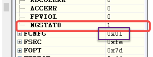 S32K142 : The FSTAT MGSTAT0 register is set to 1 - NXP Community
