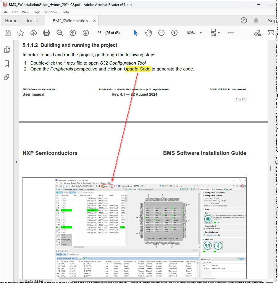 Open the Peripherals perspective and click on Update Code to generate the code.jpg