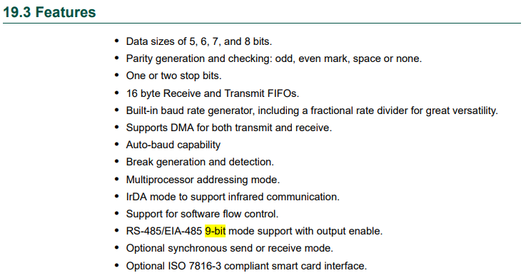 Solved: Re: 9-bit UART communication for LPC4078 - NXP Community