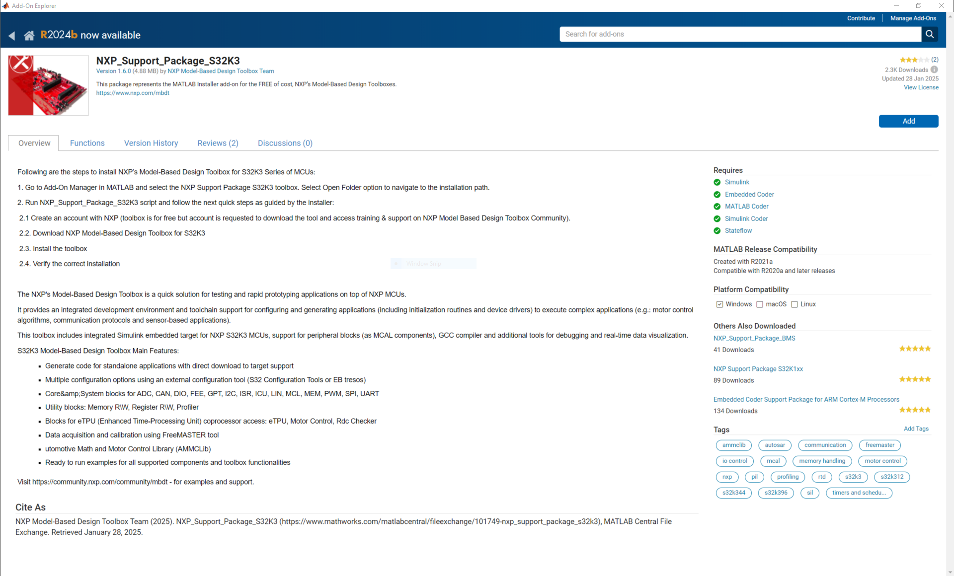 NXP Model-Based Design Toolbox for S32K3 version 1.6.0 - Product ...