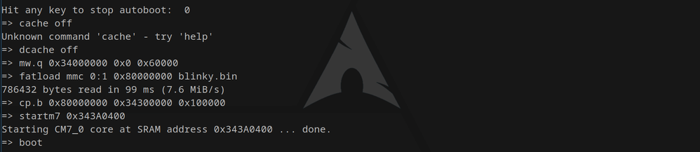 running a program on M7 core