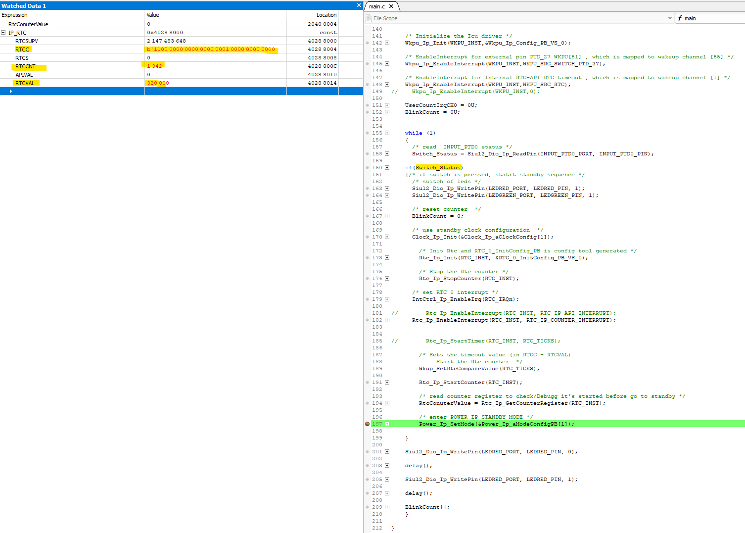 解決済み: Internal RTC as wakeup source for S32k358 Non-AUTOSAR - NXP Community