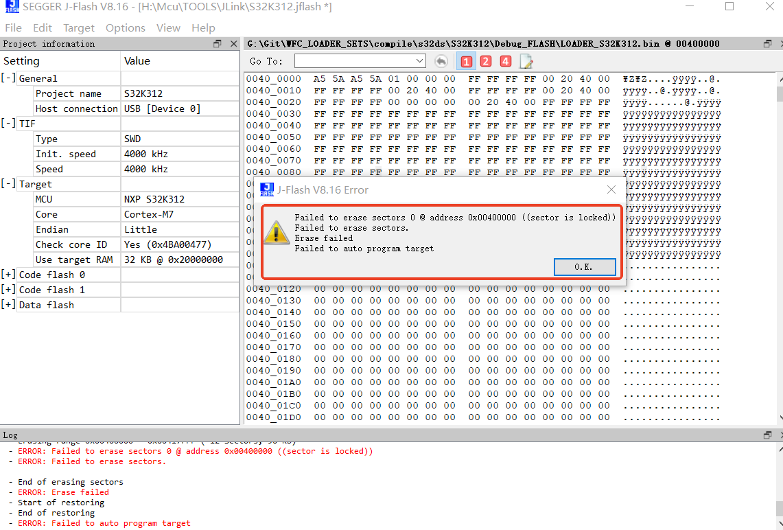 Question about S32k312 C40_Ip write/erase pflash - NXP Community