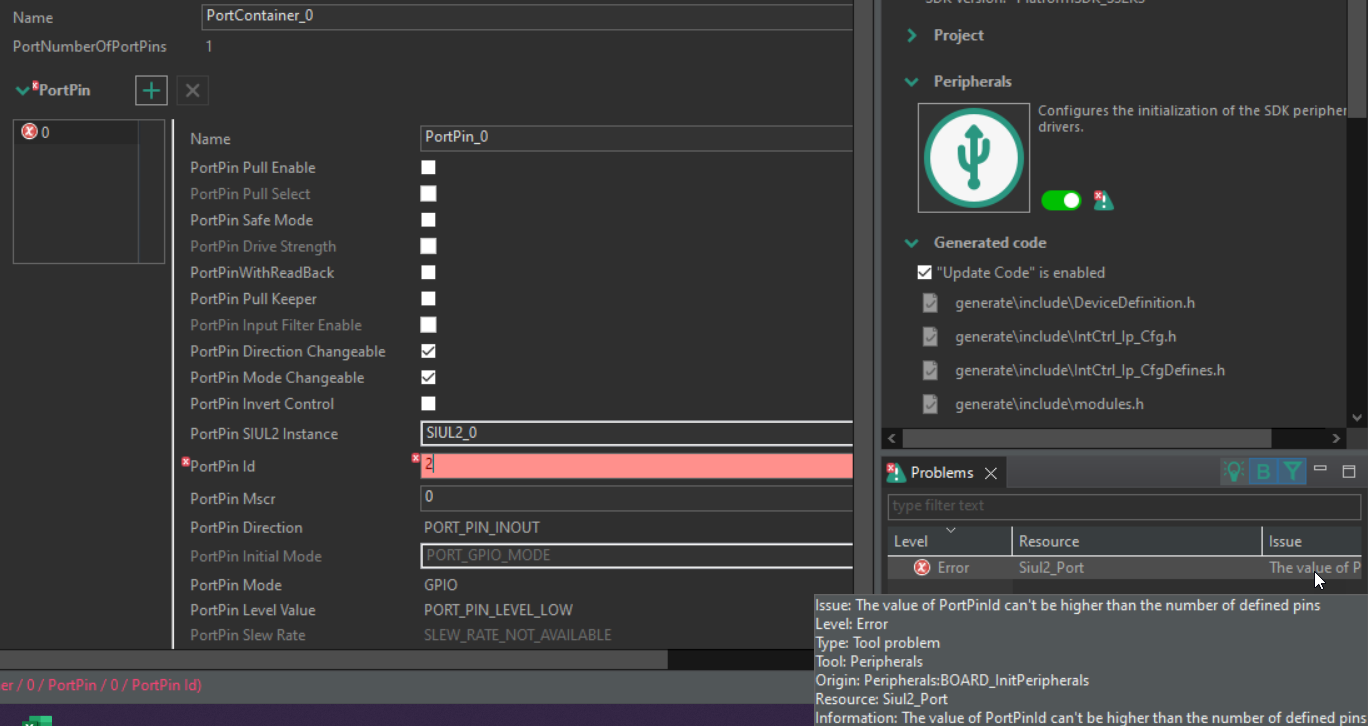 how to solve EB tresos configuration NXP S32K148 PortPinId out of range ...