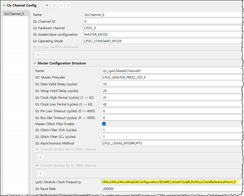 Solved: S32K312 - How can I set I2C baud rate? - NXP Community