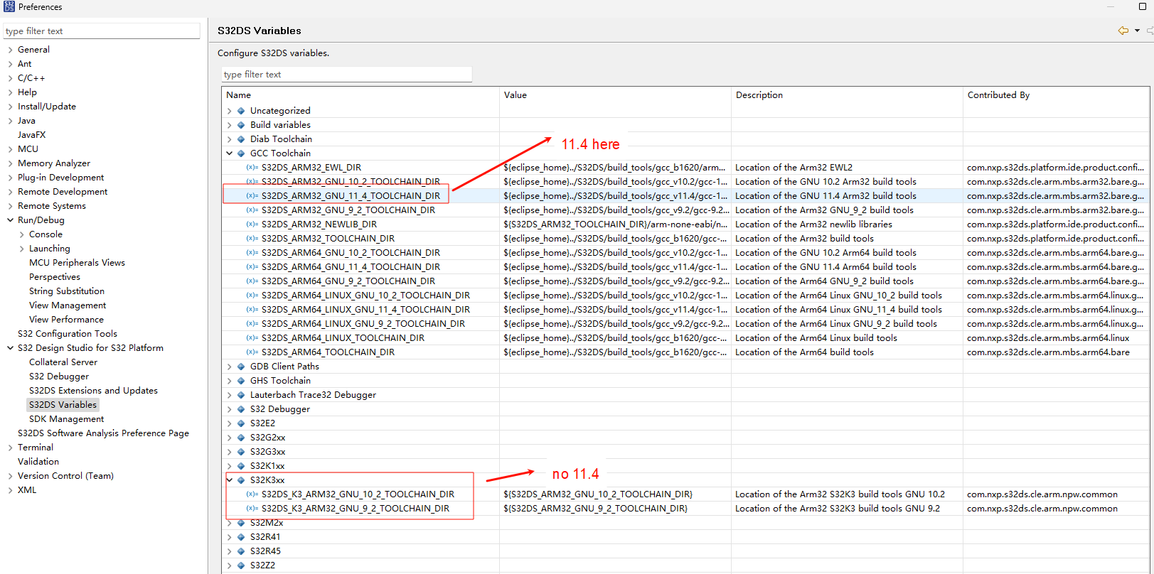 Solved: No GCC 11.4 item in new project wizard dialog on S32DS 3.6
