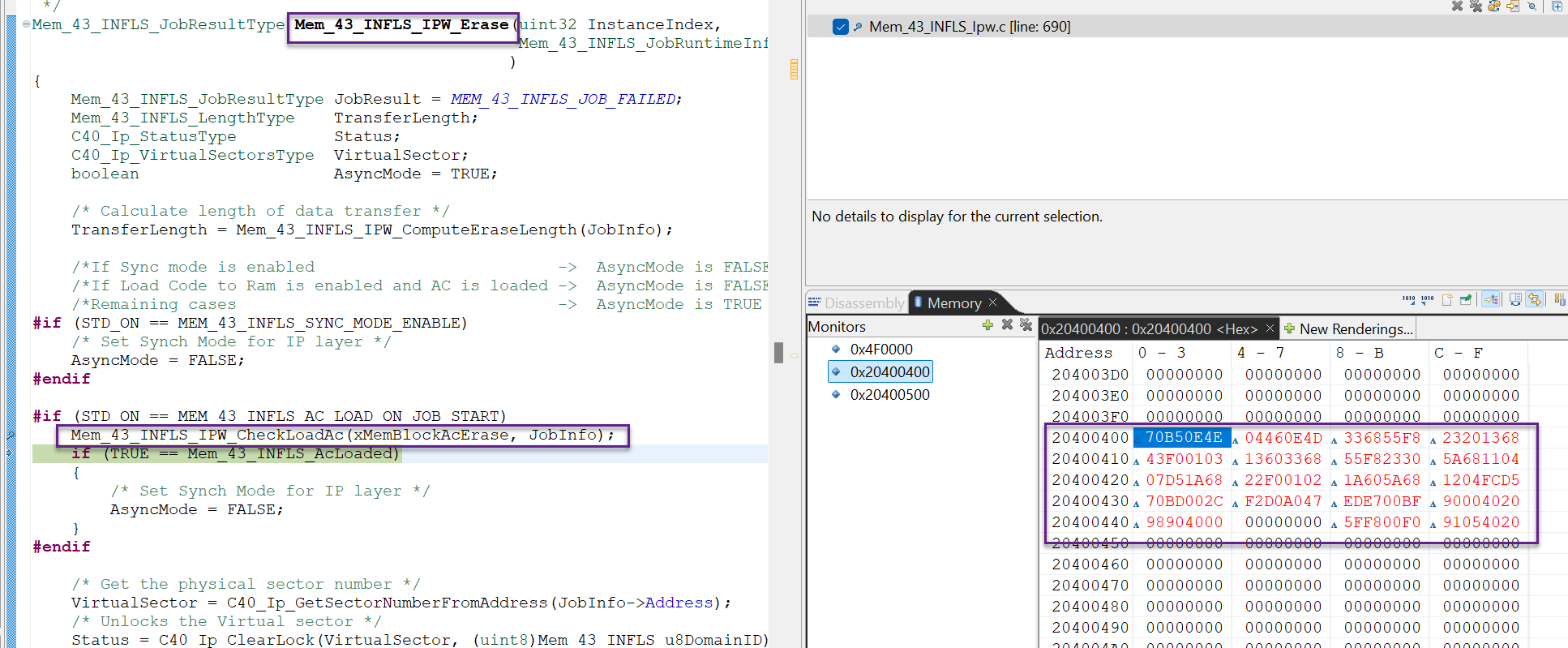 Solved: S32K341 - Issue with Mem_43_INFLS on S32DS3.6.2 and RTD6