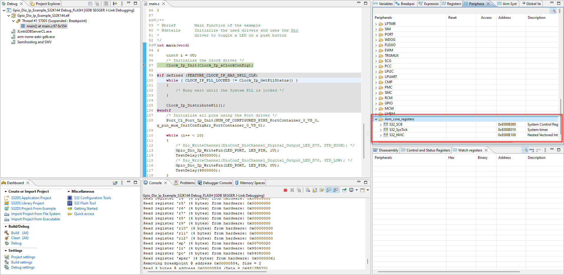 Solved: How to view the values of SysTick and NVIC registers in s32ds 3 ...