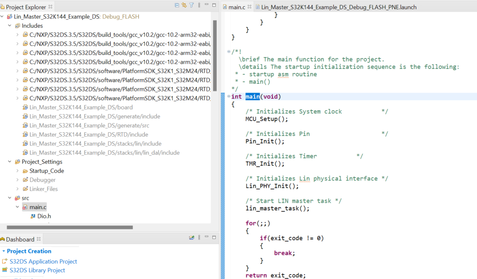 Imported LIN master code for 32k from s32ds is not building - NXP Community