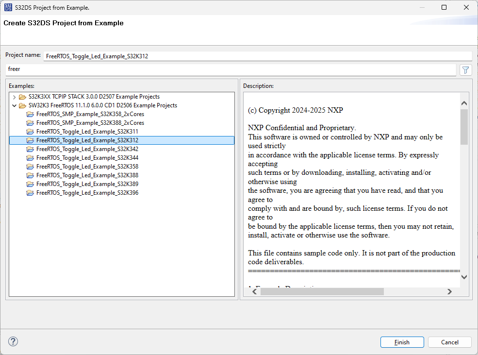 FreeRtos porting on S32K312 Evaluation Board. - NXP Community