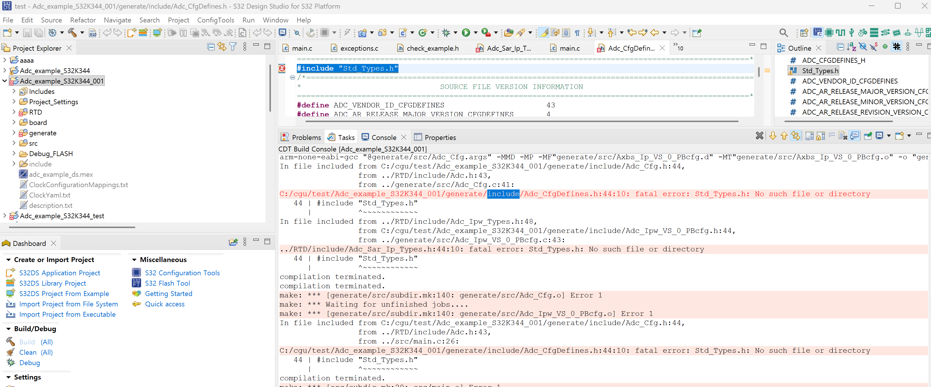 Solved: Re: S32k344 example code build error - NXP Community
