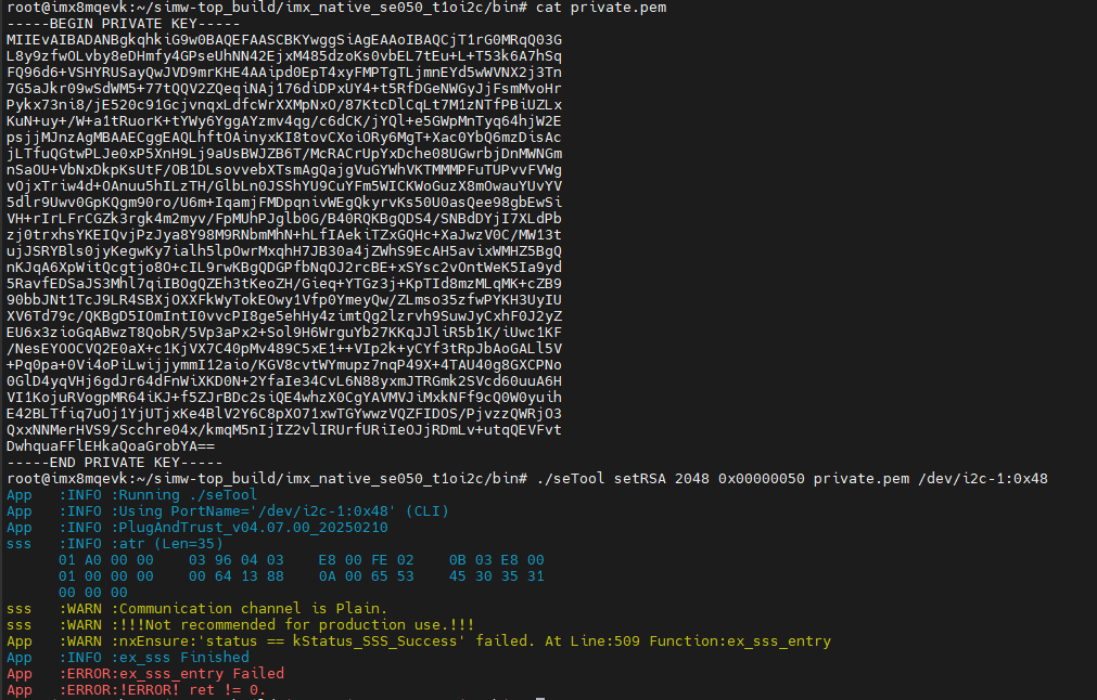 How to set RSA key into SE050 using seTool - NXP Community