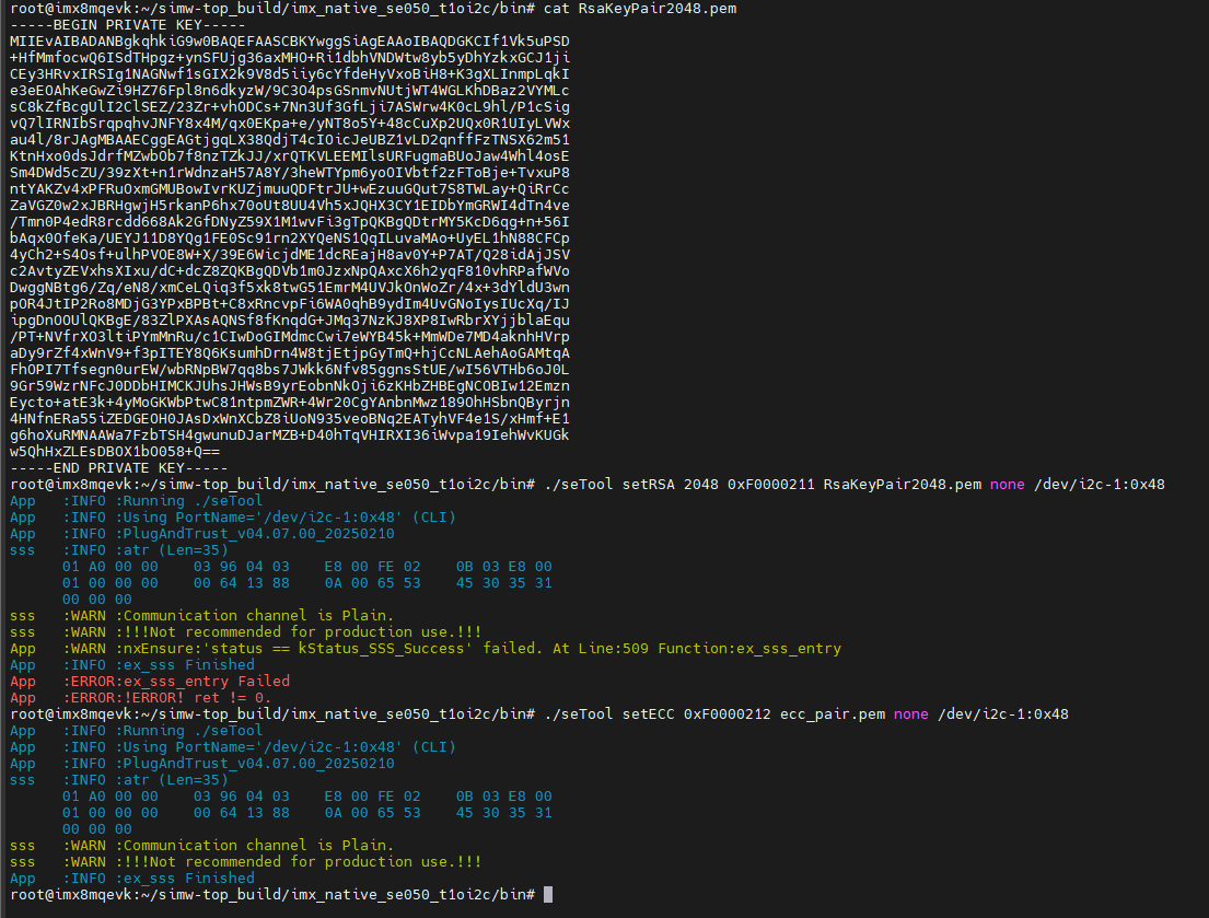 how to set RSA private key into SE050 - NXP Community