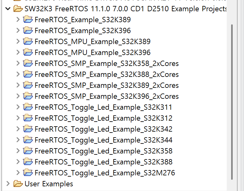 解決済み: Get more FreeRTOS example code for S32K344 - NXP Community