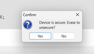 error: Device is secure. Erase to unsecure - NXP Community