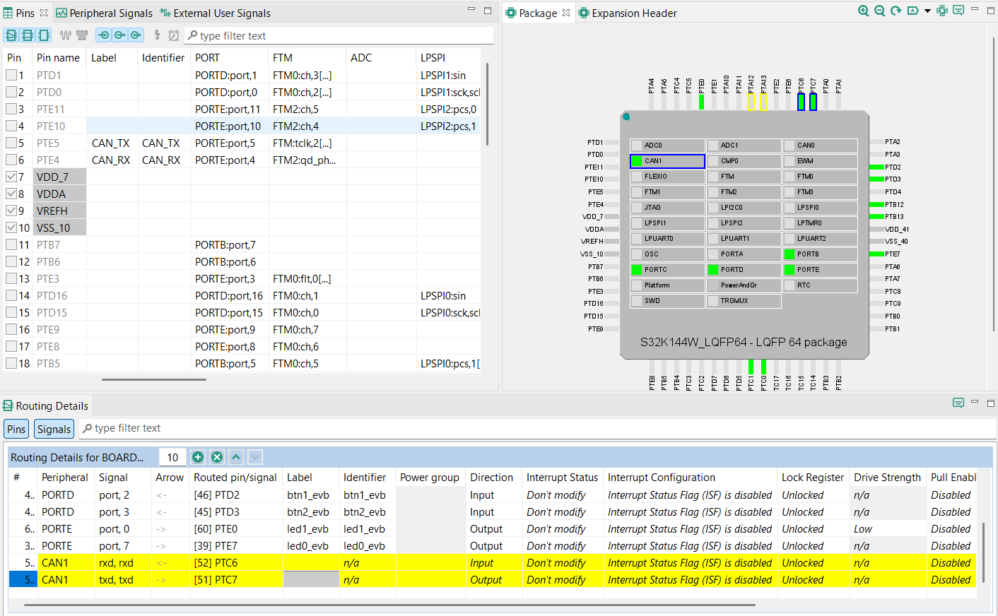 Problems using CAN PAL for S32K144W - NXP Community