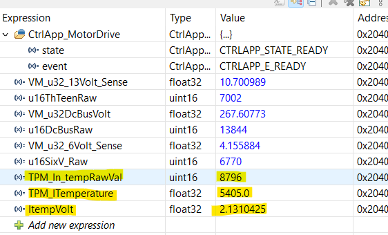 Read Value while testing