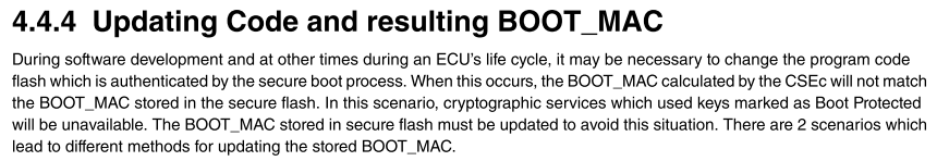 Questions about CSEc Secure Boot, Key Management, IFR, and Counters on ...