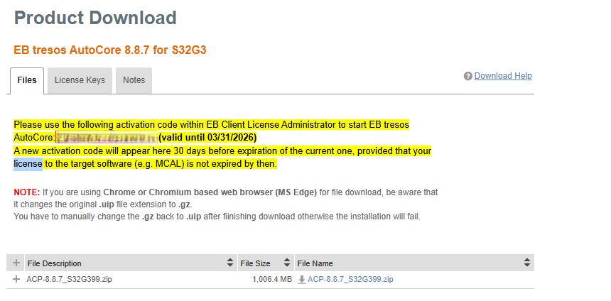 Solved: EB tresos AutoCore 8.8.7 for S32G3 license update 2026 didn't ...