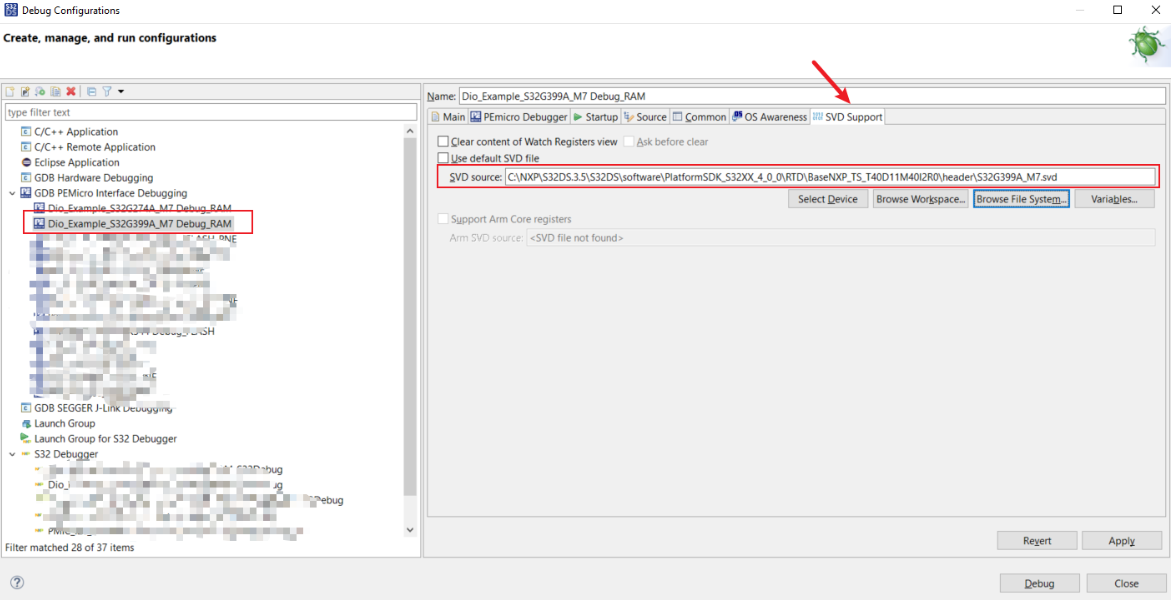 Re: S32DS3.5 debug s32g274 use PEMicro - NXP Community