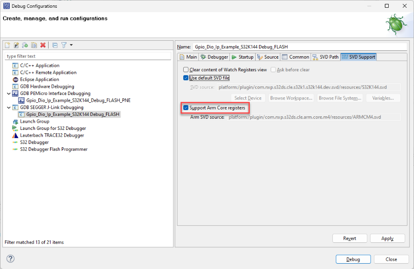 Solved: S32DS 3.6.4 Debugger Arm System Register tab unpopulated - NXP ...