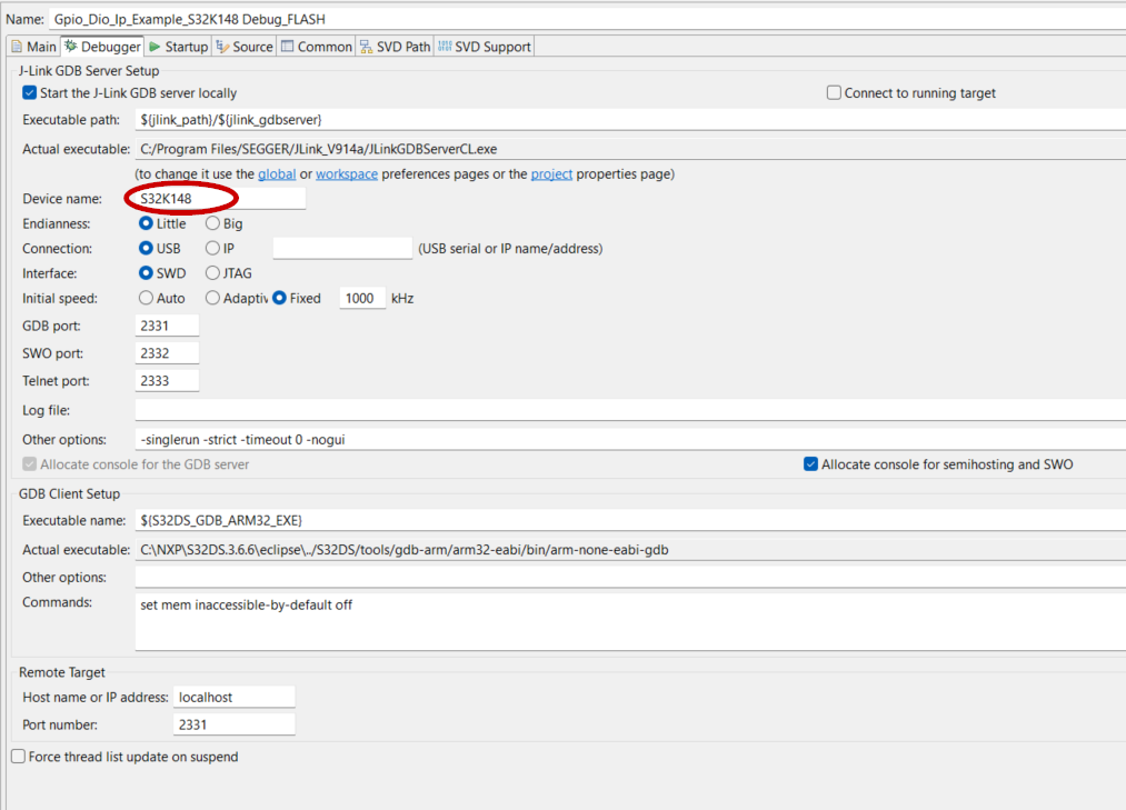 Solved: Unable to run Gpio_Dio_Ip_example_S32K148 using S32K148EVB-Q176 ...