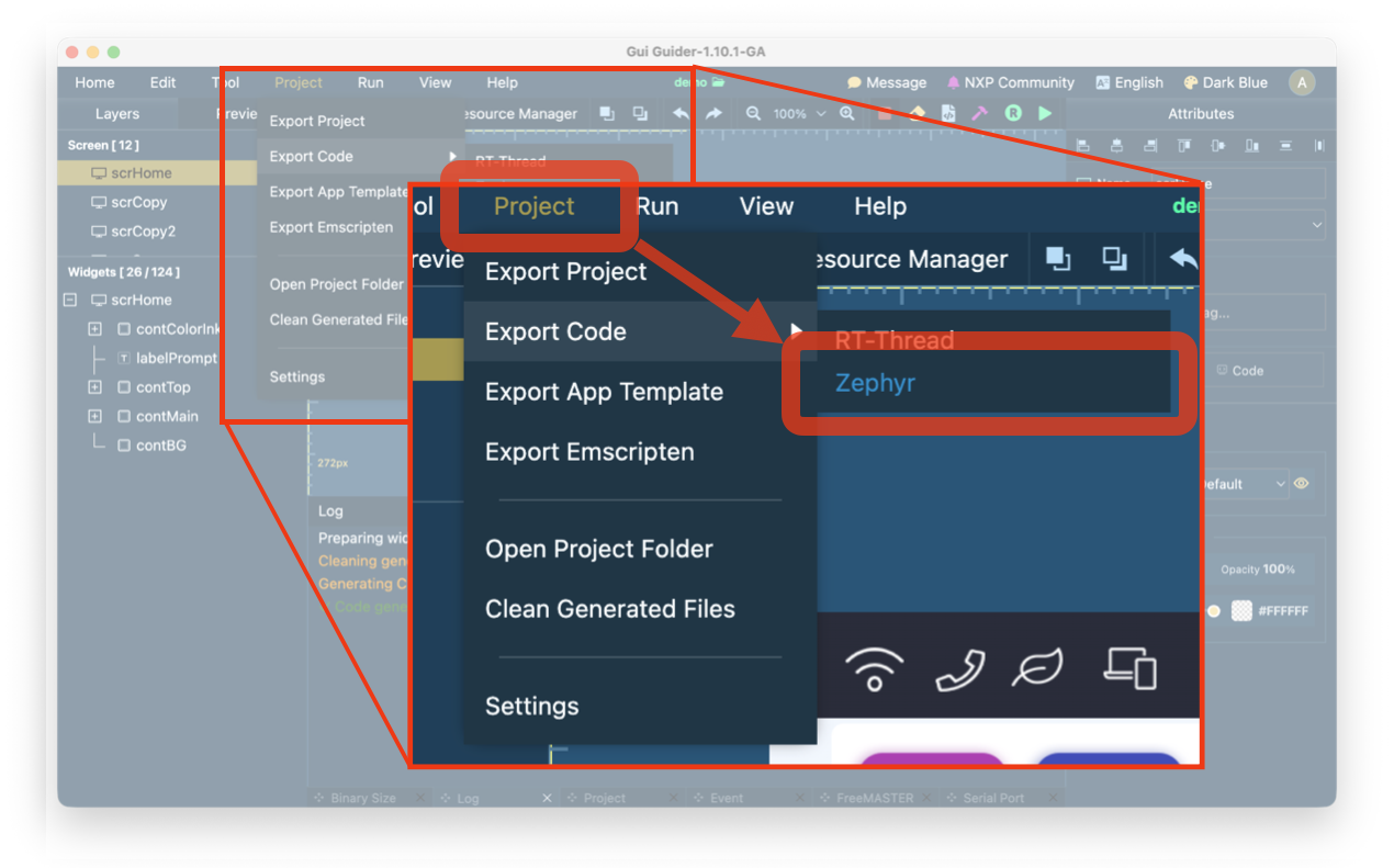 Zephyr OSでUI: GUI Guiderサンプルコードを実行してみる (日本語ブログ) - NXP Community