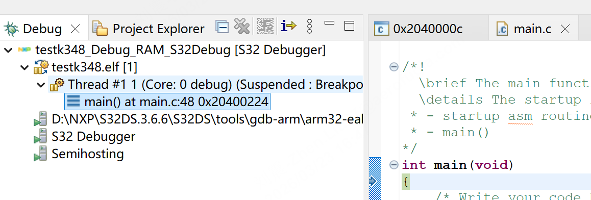 Solved: S32 Debugger Probe加载S32K348的程序，用DEBUG_FLASH失败，但是用DEBUG_RAM成功 ...