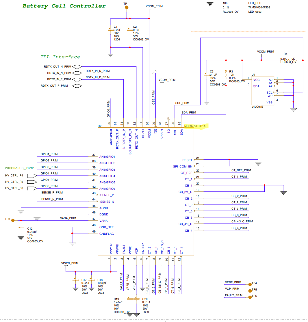 Using MC33772 BMS IC for current sensing only (without cell voltage ...