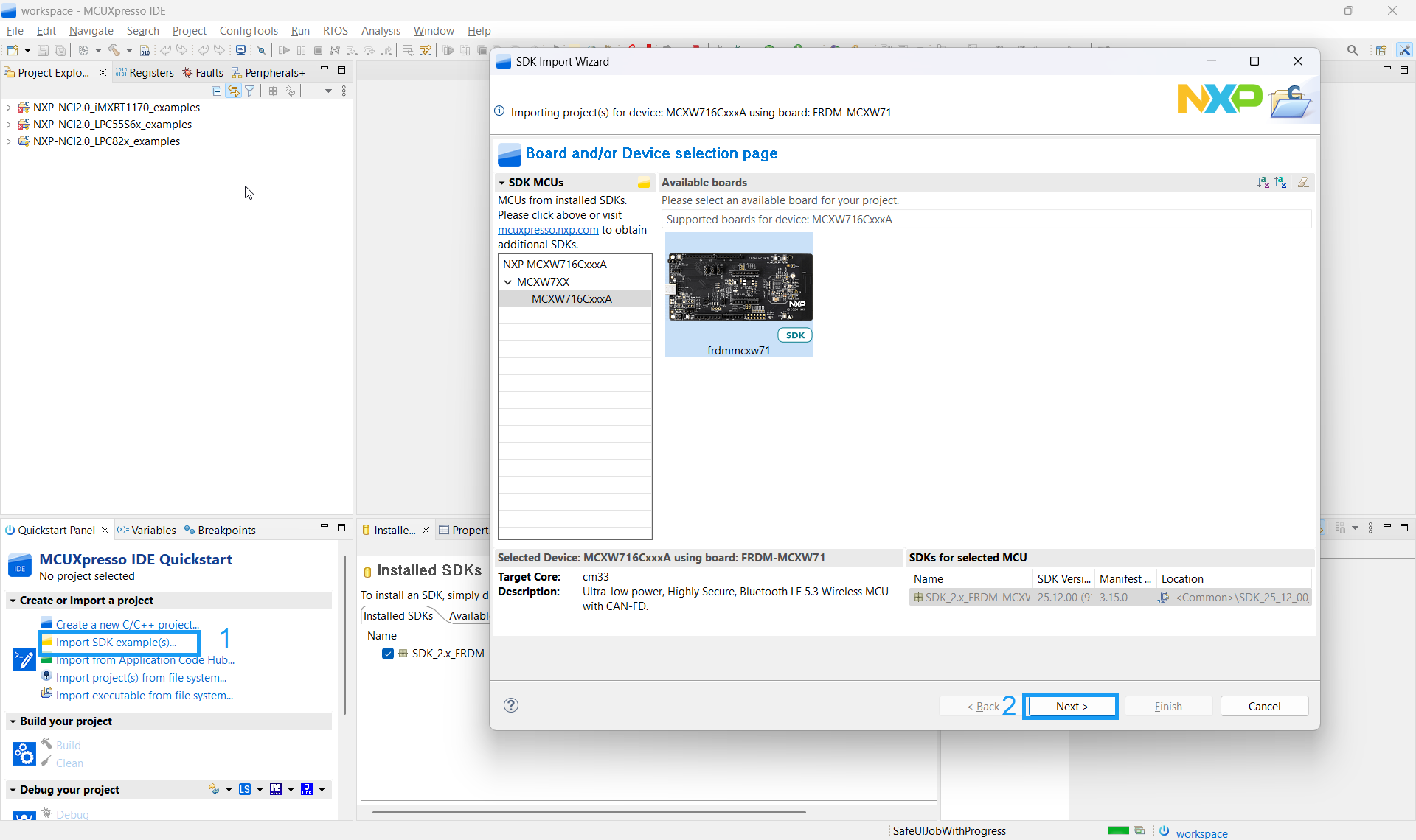 Migration Guide of NXP-NCI 2.0 SPI examples with PN7160 for MCXW71