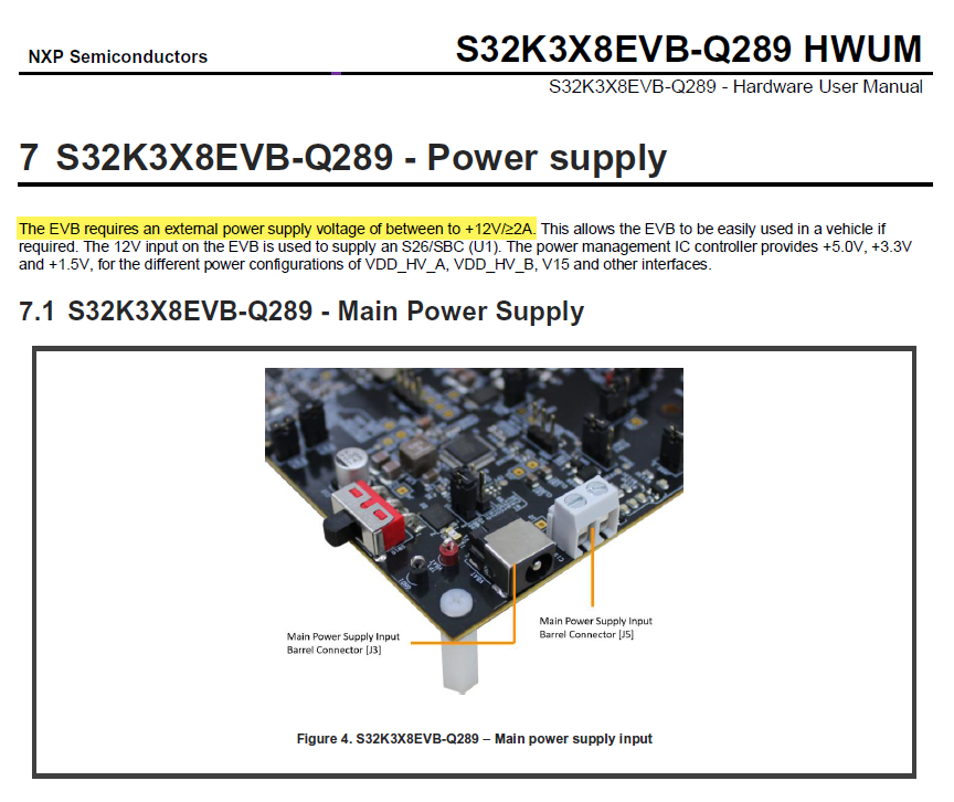 Solved: S32K3X8EVB-Q289 Power Supply Question - NXP Community