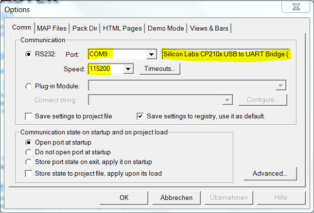 FreeMASTER Projektoptionen.png FreeMASTER Projektoptionen.png