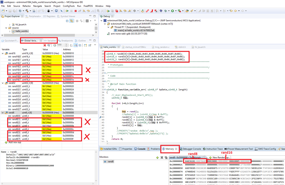 MCUXpresso variables abnormal.png